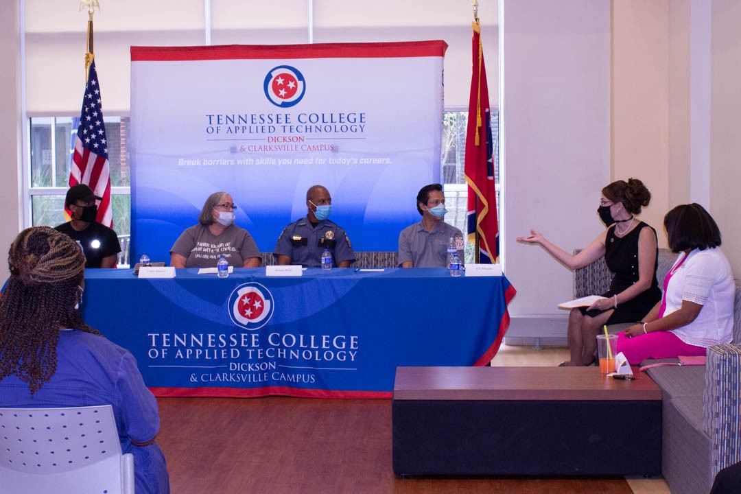 Pictured left to right, Brandon Williams, Chris Russell, Jerone Holt, Ely Dorado, Dr. Arrita Summers and Pam Edmond.