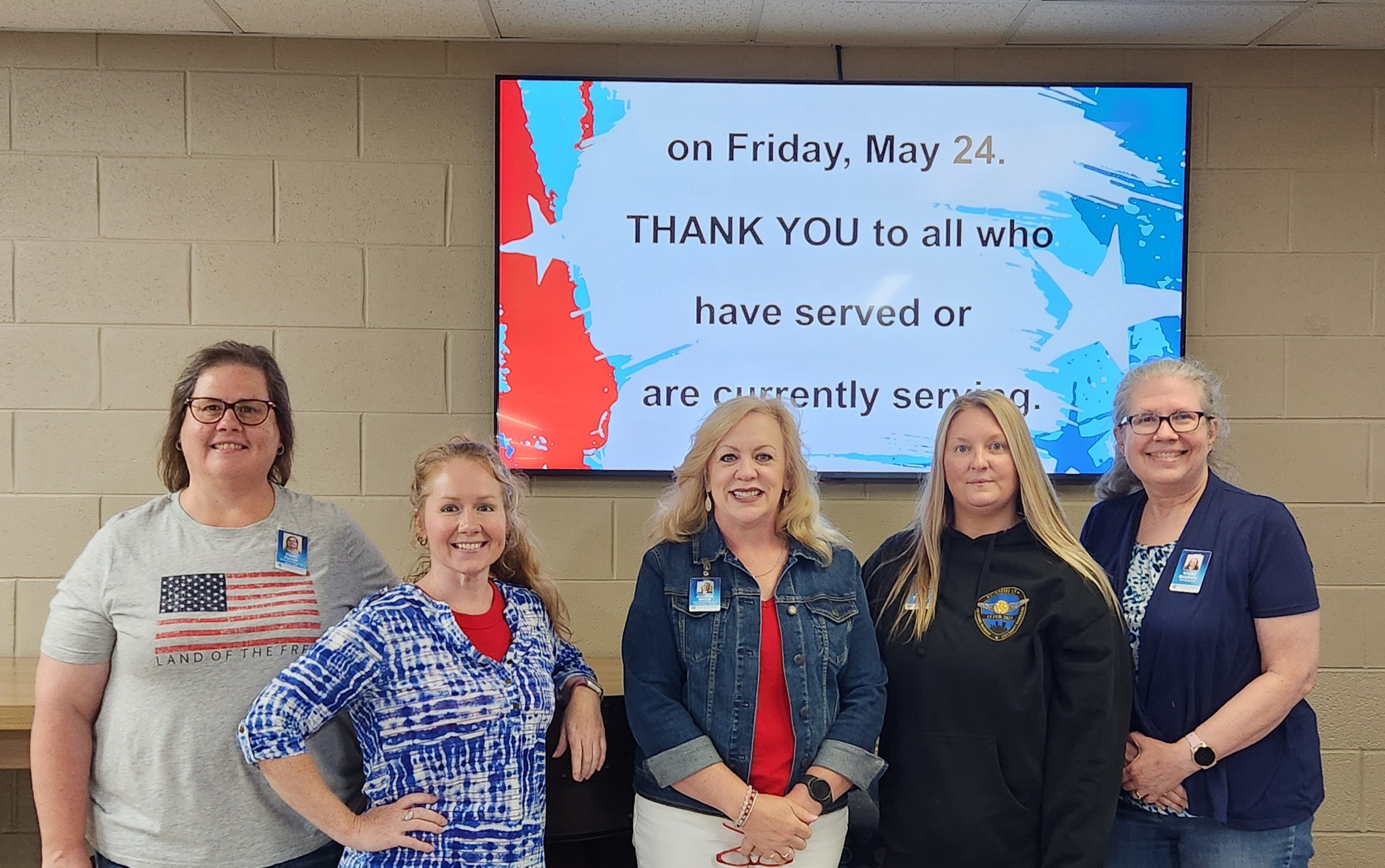 Celebrating National Military Month, TCAT Dickson, TCAT Clarksville Campus, Wear Red, White, and Blue Day