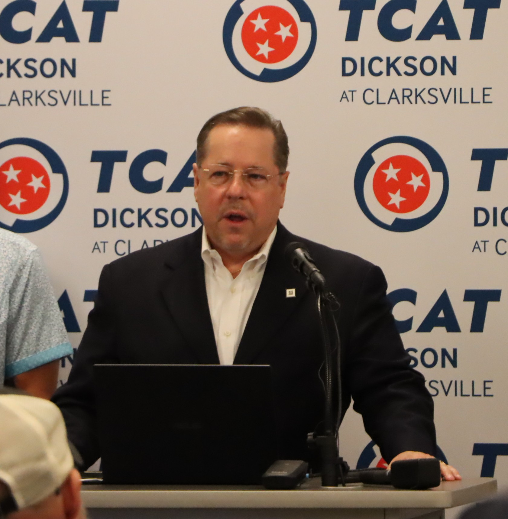 Photo of Michael Kephart, Tile Council of North America, speaks to guests during TCAT Dickson's press event announcing the Tile Manufacturing Operator program.